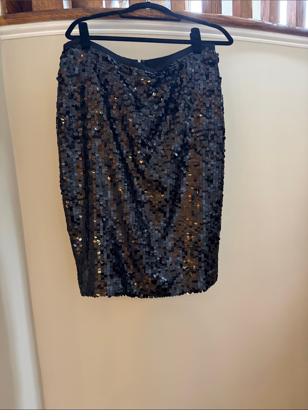 Talbots Black Sequin Pencil Skirt